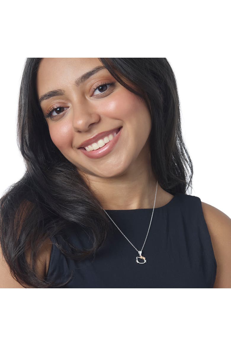 Necklace Sterling Silver 18" Official License, Two-Tone Pendant, Alternate, color, Metallic Silver