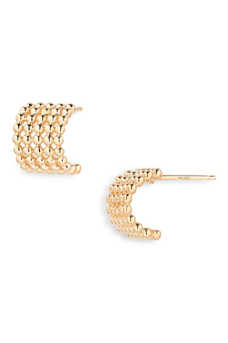 Poppy Rae Pebble Hoop Earrings, Main, color, YELLOW GOLD