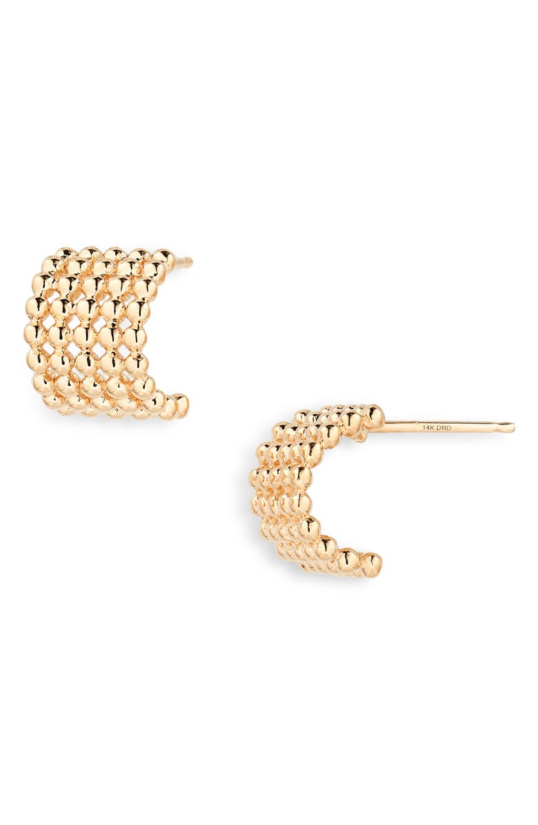 Dana Rebecca Designs Poppy Rae Pebble Hoop Earrings, Main, color, Yellow Gold