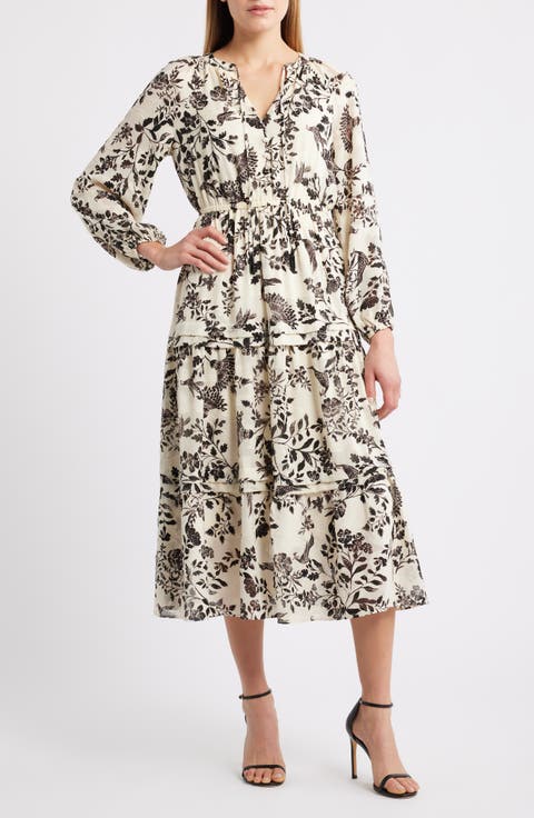 Floral Print Long Sleeve Dress