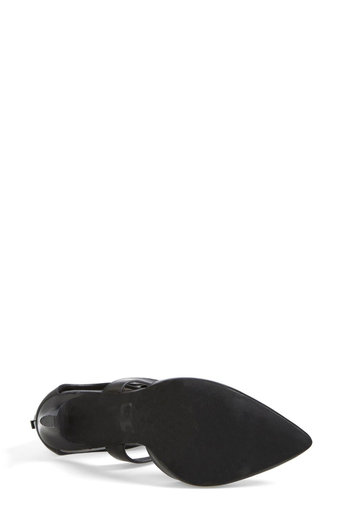 'Pete' Pointy Toe Pump, Alternate, color, BLACK LEATHER