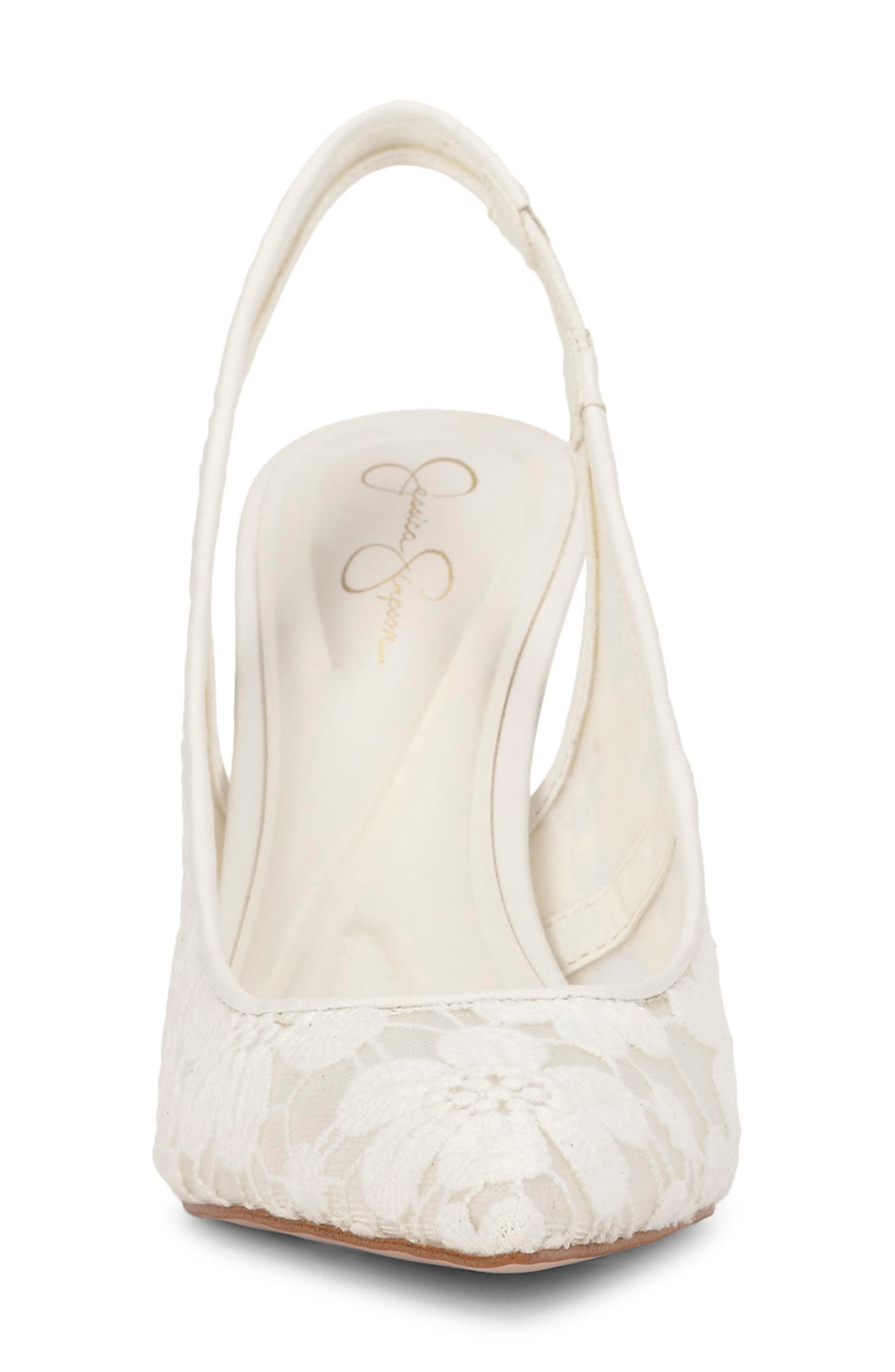 Jessica Simpson Liliere Slingback Pointed Toe Pump, Alternate, color, Bright White