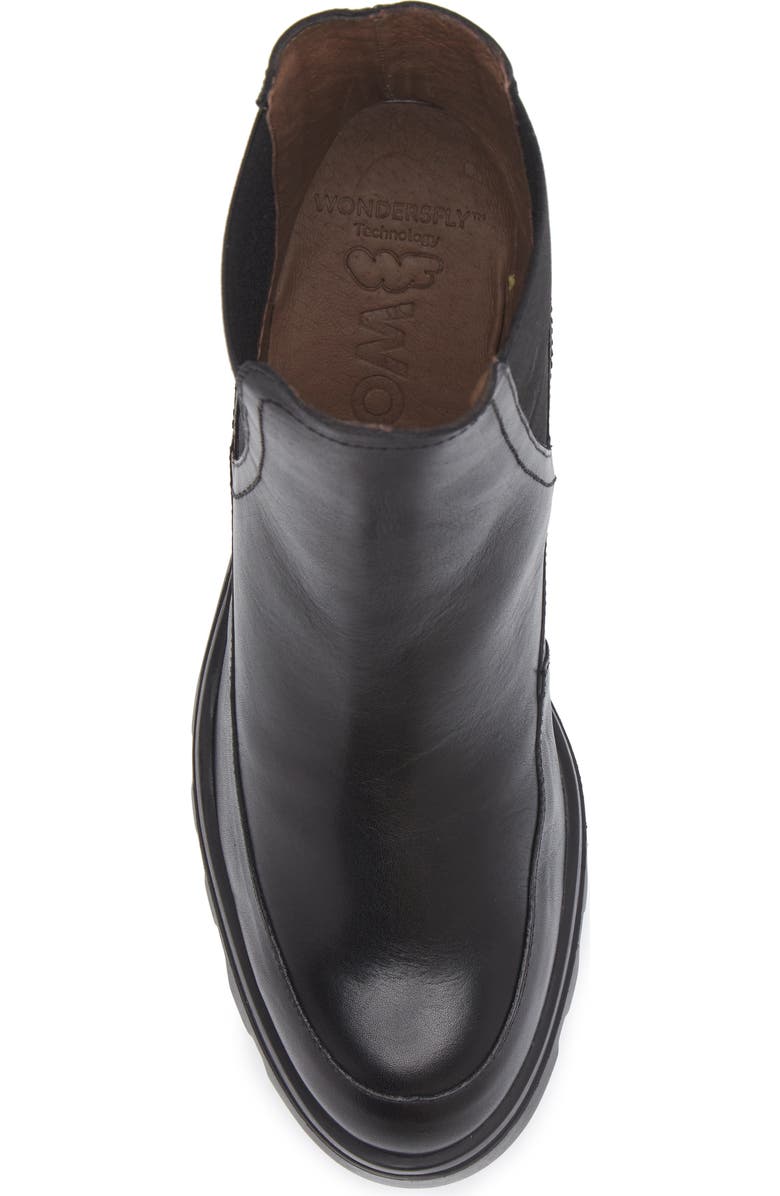 Wonders Platform Wedge Chelsea Boot, Alternate, color, Black Leather