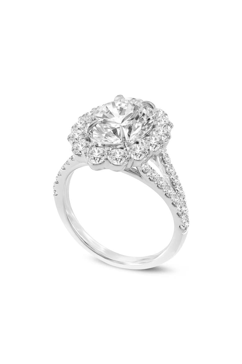 Sabina 14K White Gold Oval Lab Grown Diamond Halo Engagement Ring - 4.7 Ct, Main, color, 14K White Gold