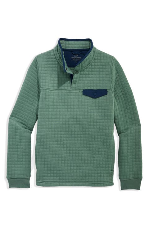 Kids' Navigator Quilted Quarter-Snap Pullover