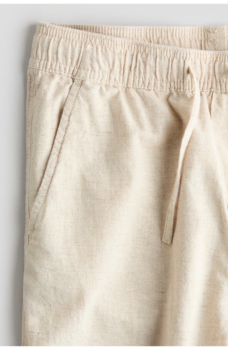 H&M Linen-blend Trousers, Alternate, color, Light Beige