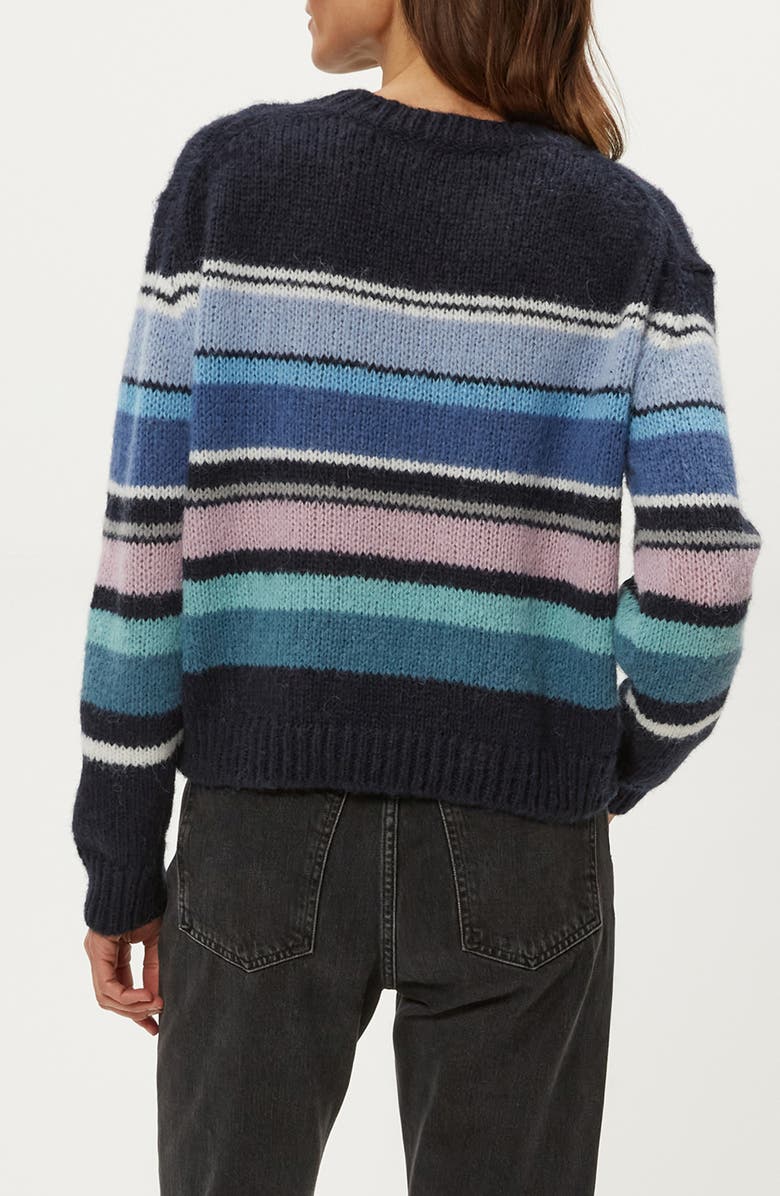 Michael Stars Aura Stripe Crewneck Sweater, Alternate, color, Nocturnal Combo