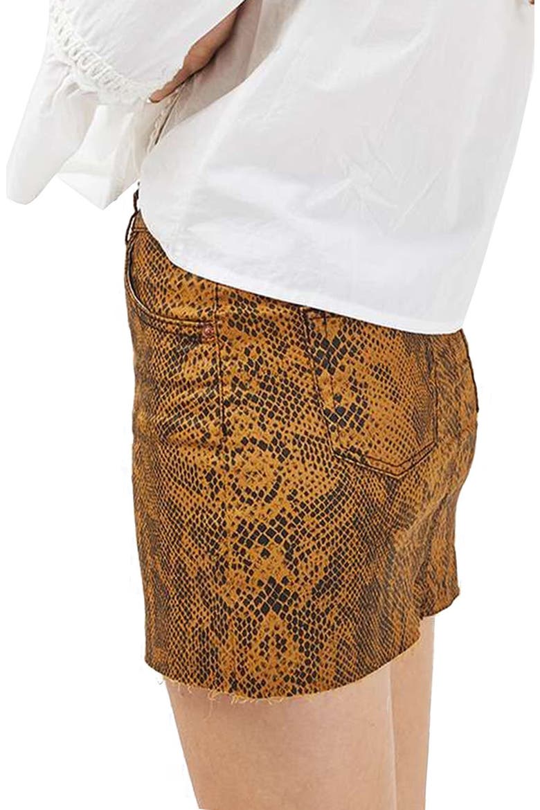 Snake Print Miniskirt, Alternate, color, BROWN MULTI