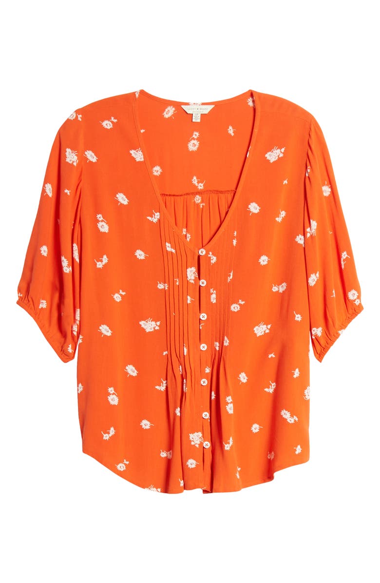 Lucky Brand V-Neck Pintuck Top, Alternate, color, 