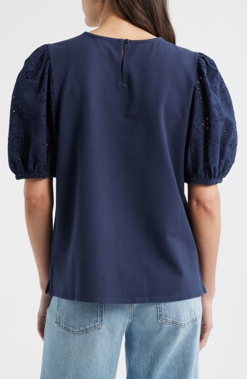 Caslonr Caslon(r) Eyelet Embroidered Puff Sleeve Top