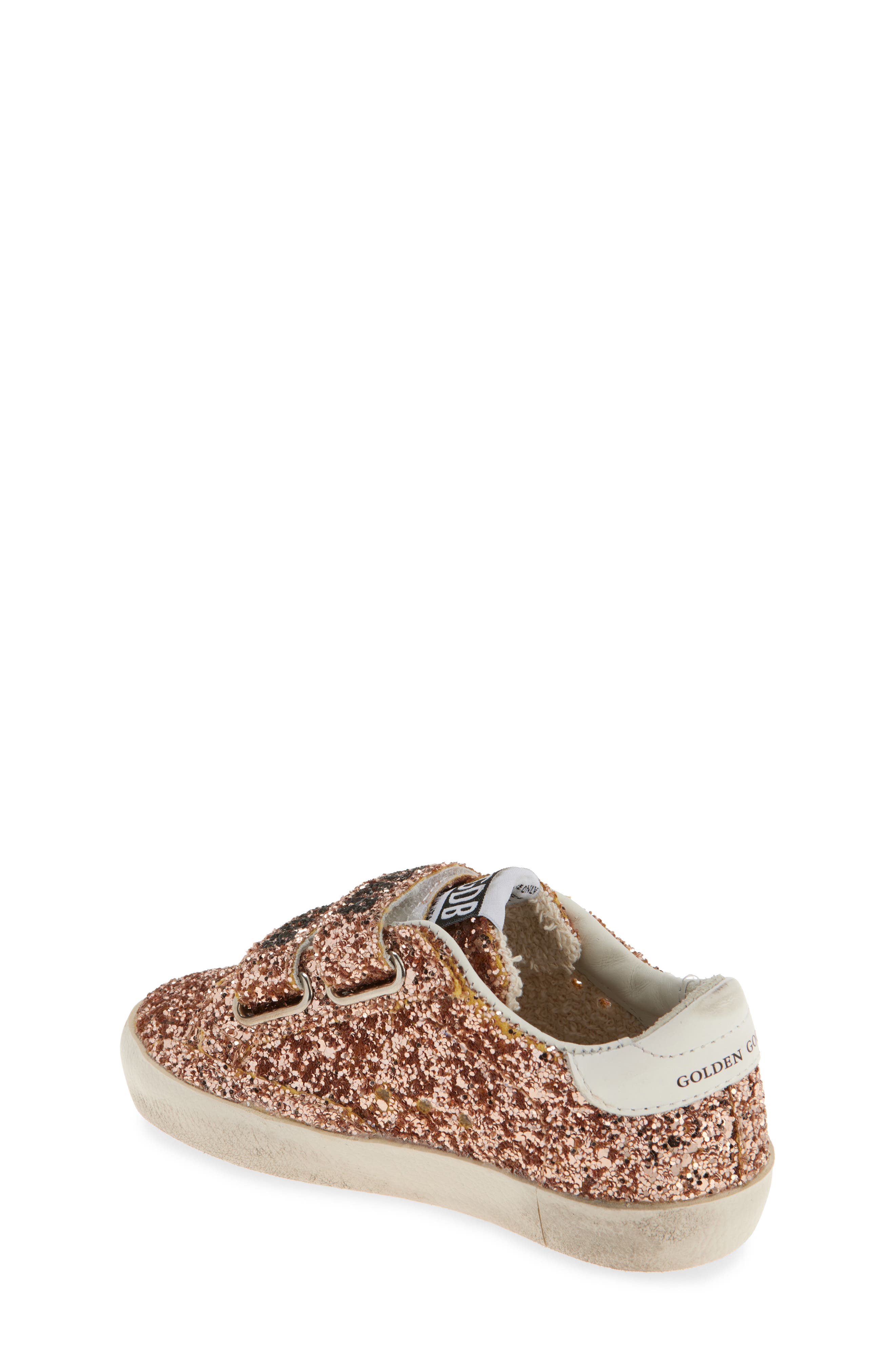 Golden Goose Kids' Old School Glitter Sneaker, Alternate, color, Peach/ White