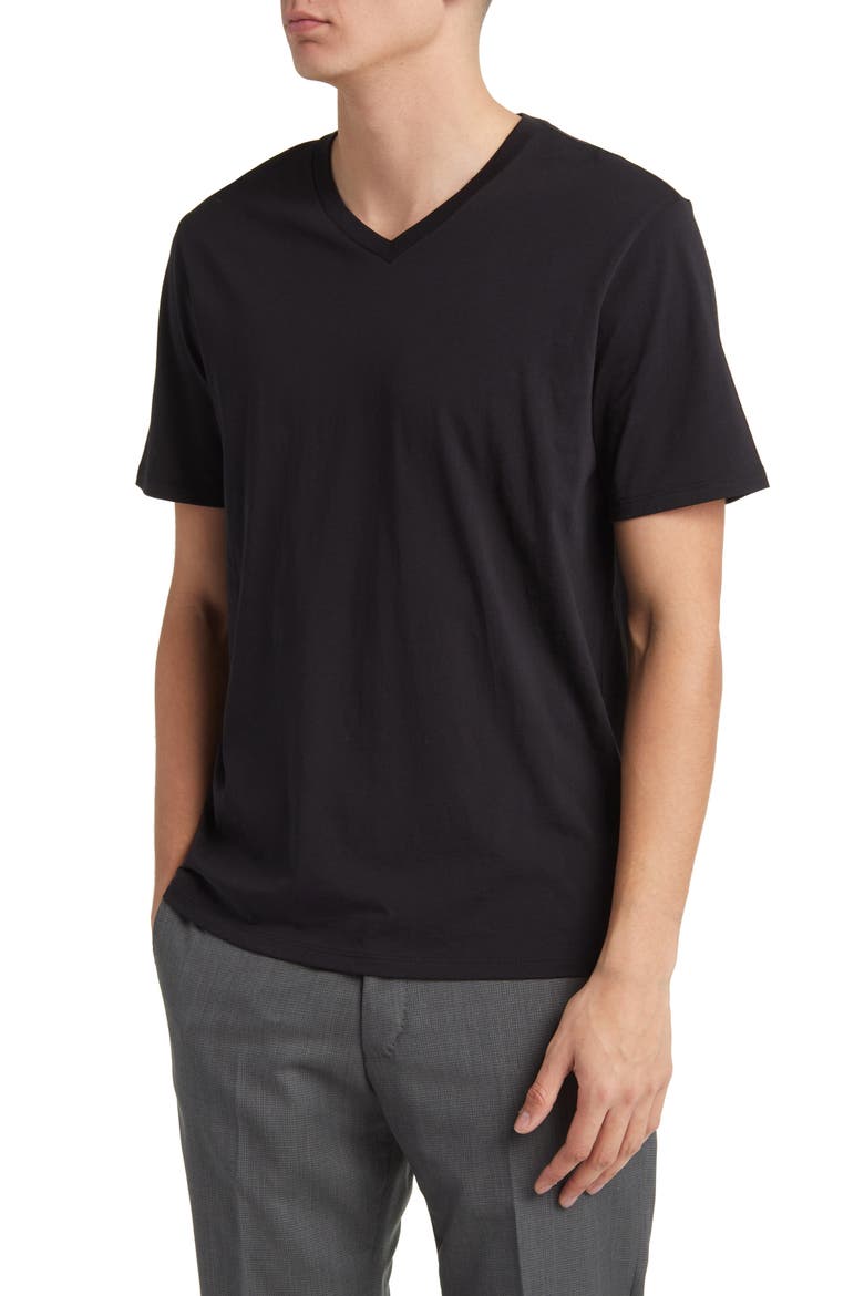 V-Neck T-Shirt, Main, color, BLACK