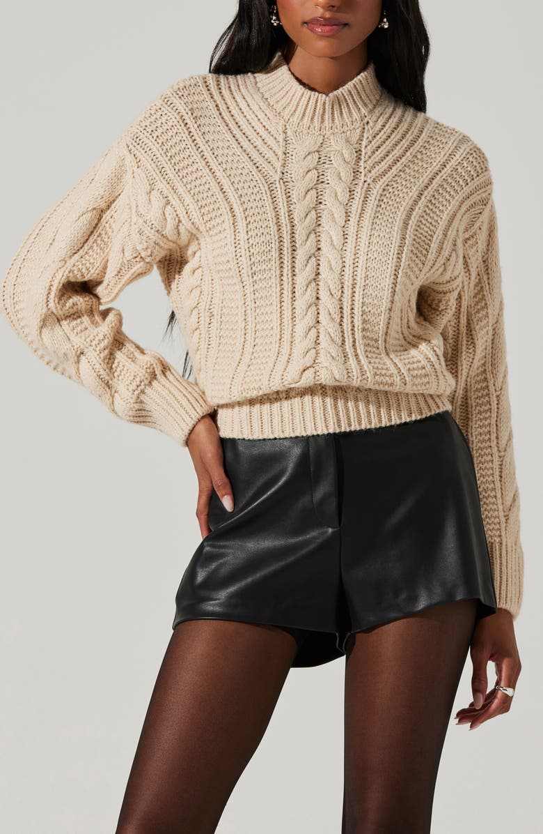 ASTR the Label Laverne Lace-Up Back Sweater, Alternate, color,