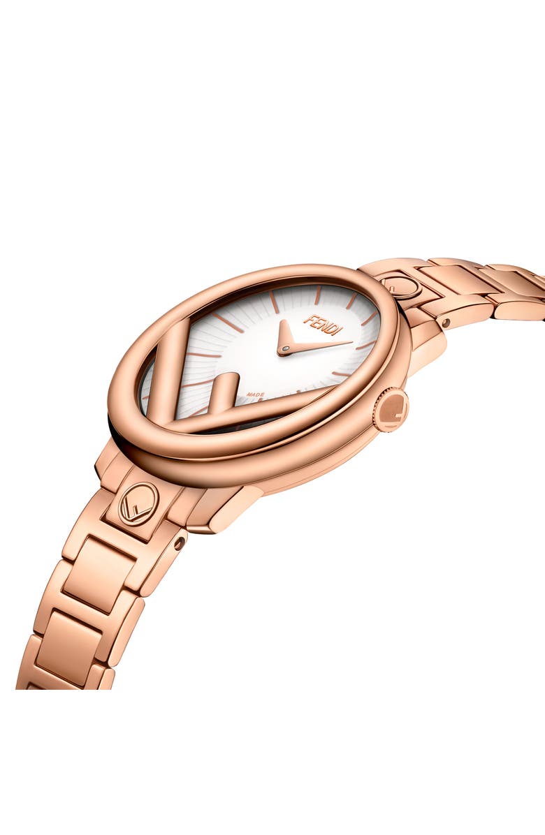 Fendi Run Away Bracelet Watch, 28mm, Alternate, color, Rosegold