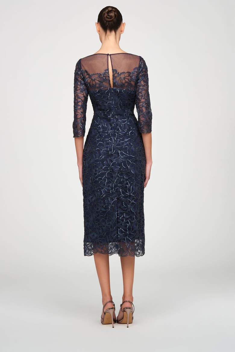 Marbella Beaded Midi Dress, Alternate, color, Nautical Navy