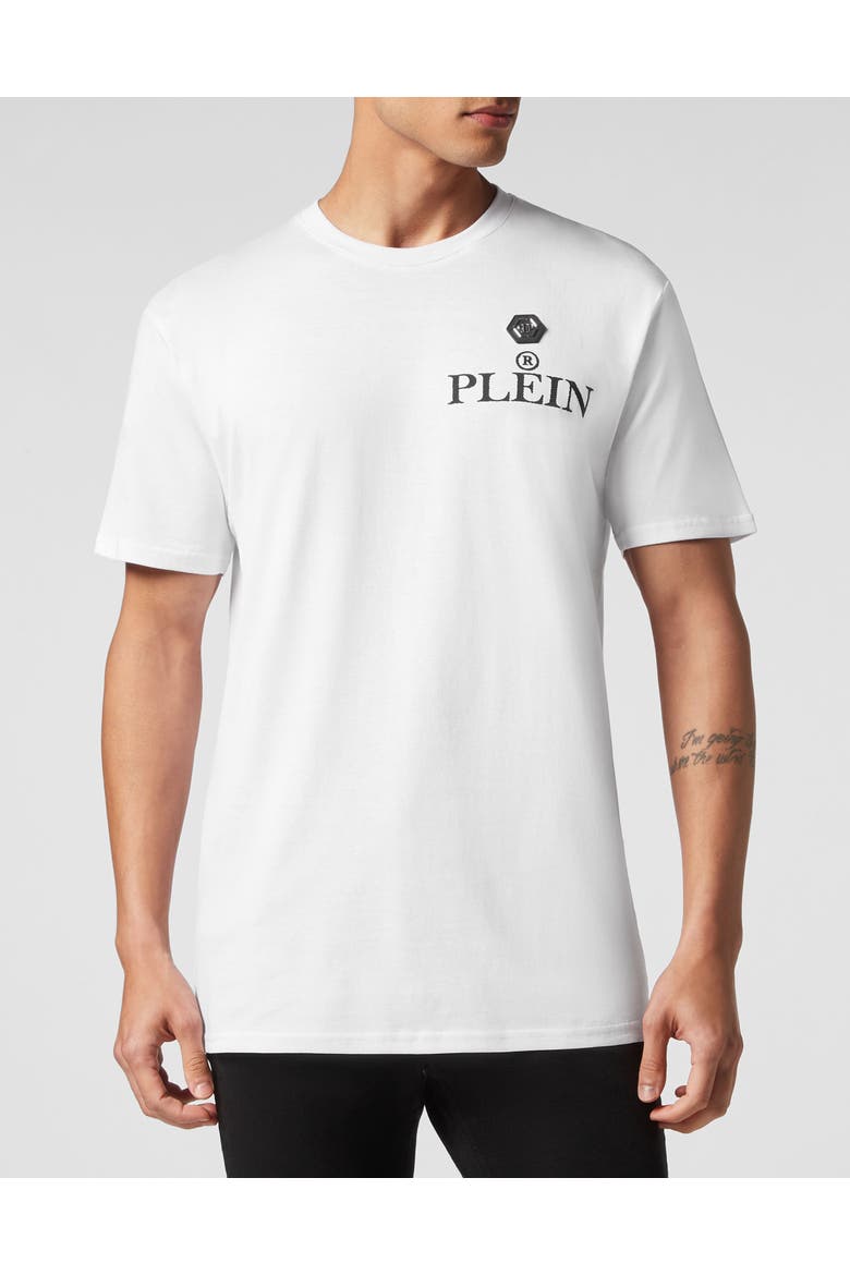 T-Shirt Round Neck Iconic Plein Men, Main, color, white