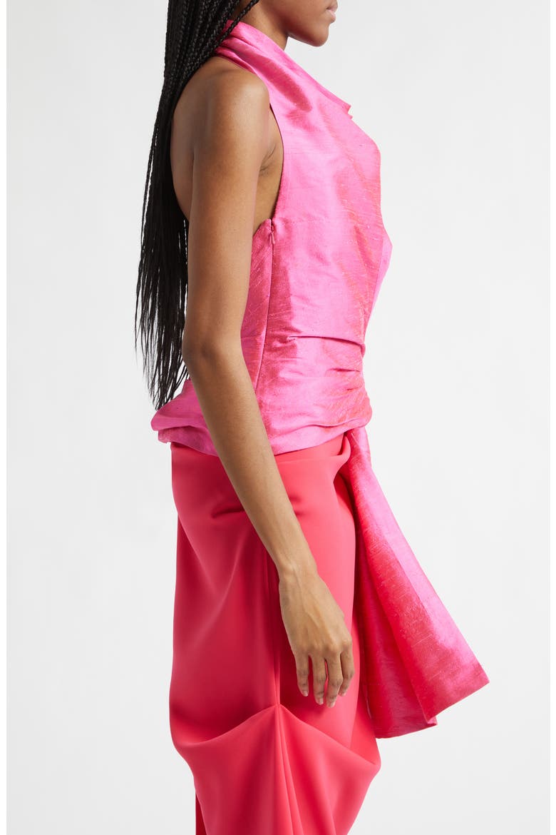 Silk Shantung Sarong Halter Top, Alternate, color, IBUPROFEN