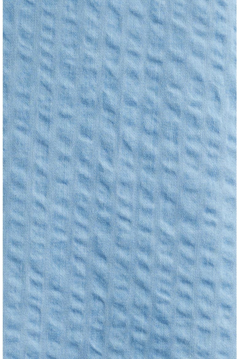 Crinkle Stripe Cotton Denim Button-Up Shirt, Alternate, color, MEDIUM BLUE