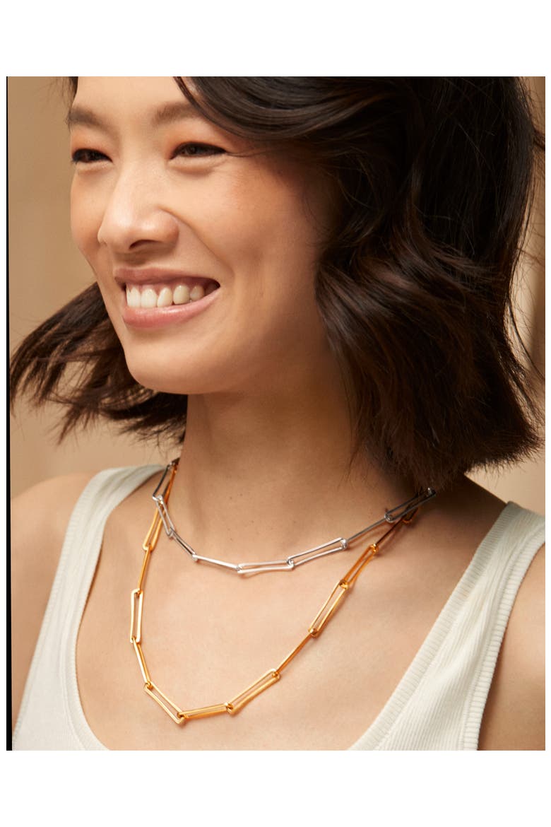 Alta Long Link Necklace, Alternate, color, GOLD