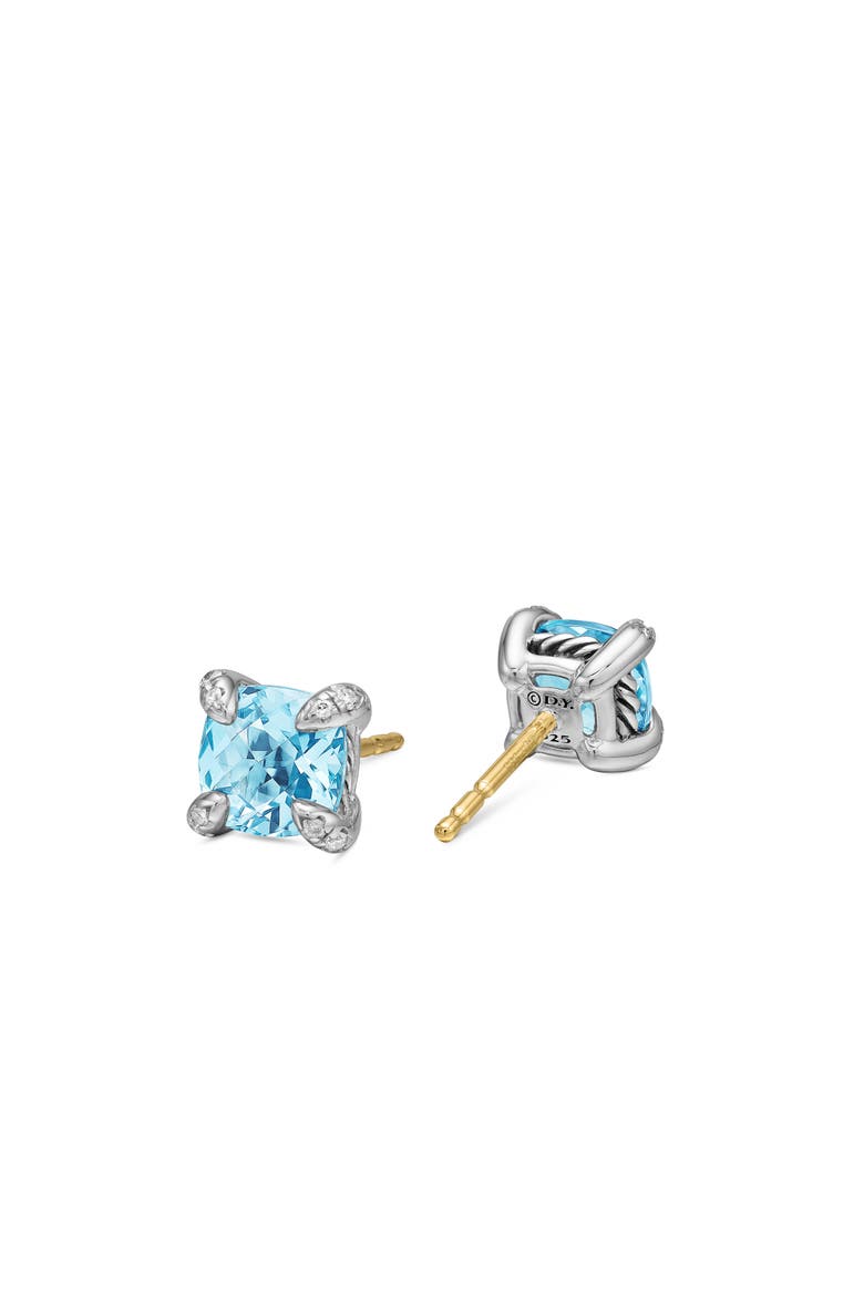 Chatelaine® Stud Earrings, 6mm, Alternate, color, BLUE TOPAZ