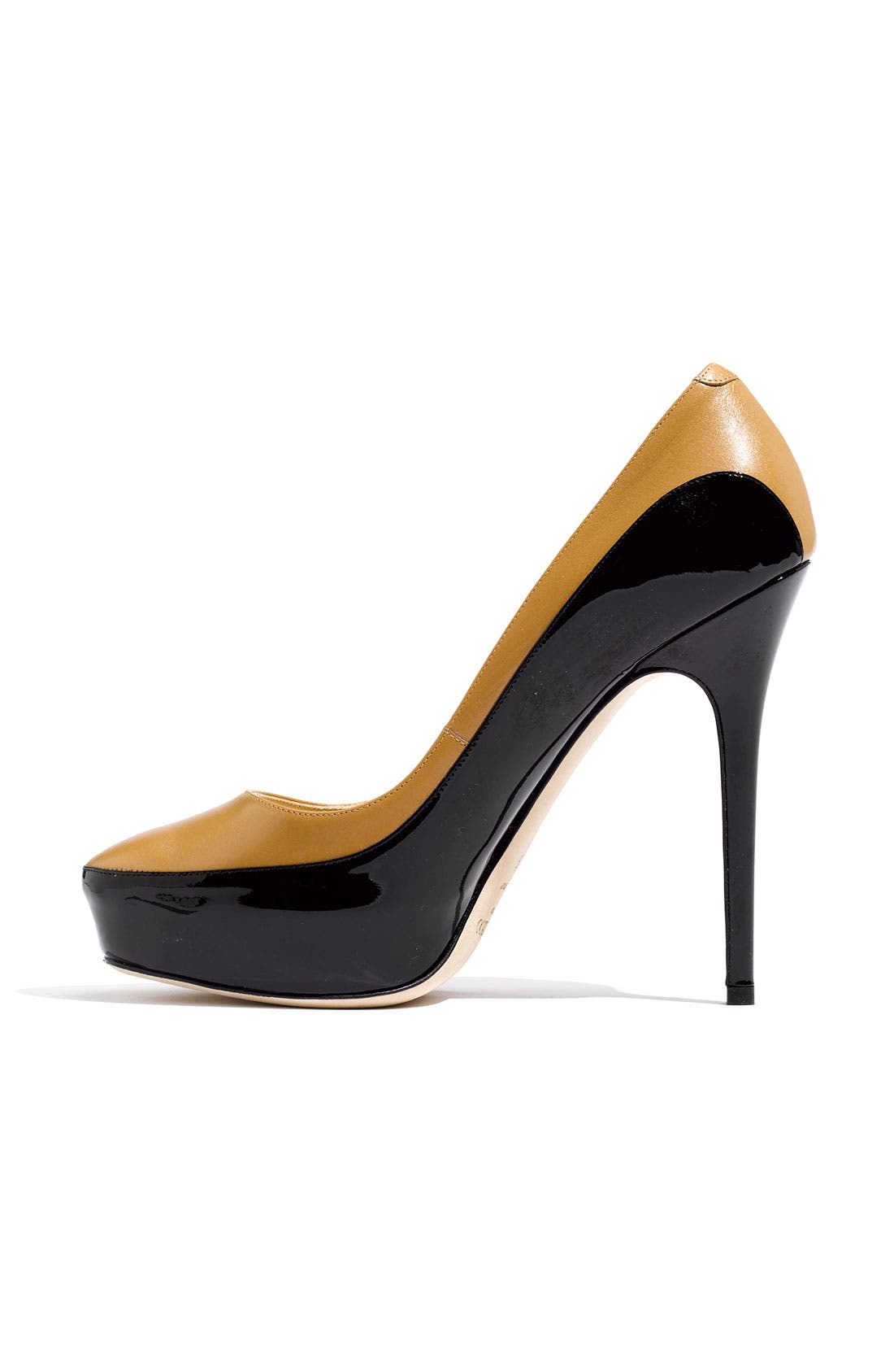 'Sepia' Two Tone Platform Pump, Alternate, color, NUDE BLACK