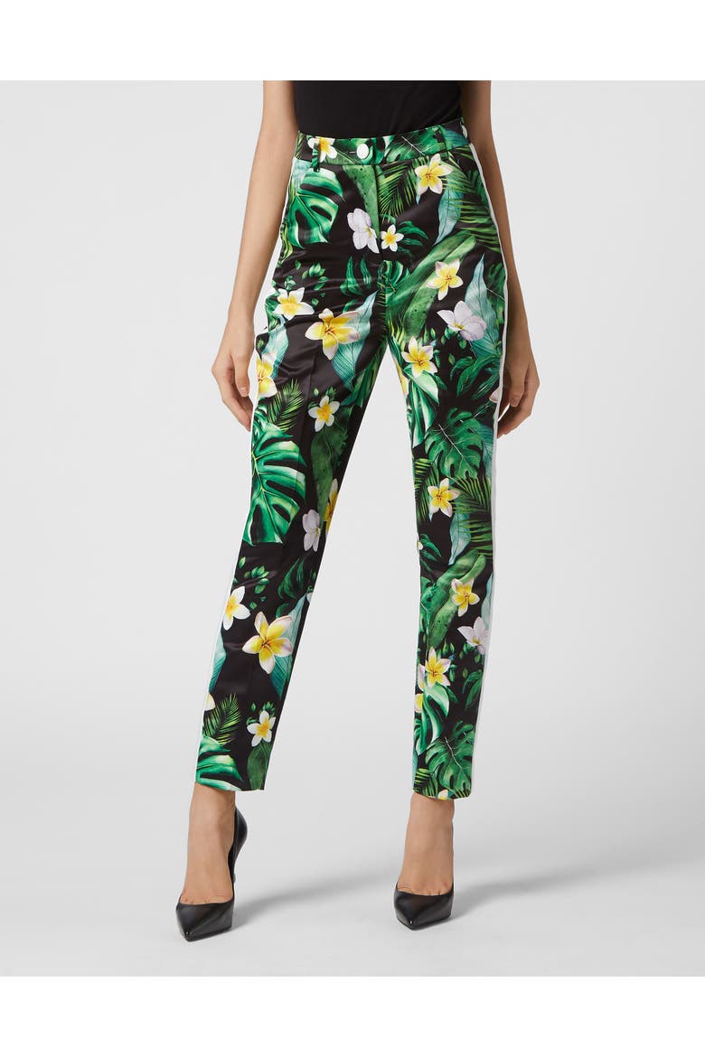Duchesse Super High Waist Trousers Hawaii Women, Main, color, green