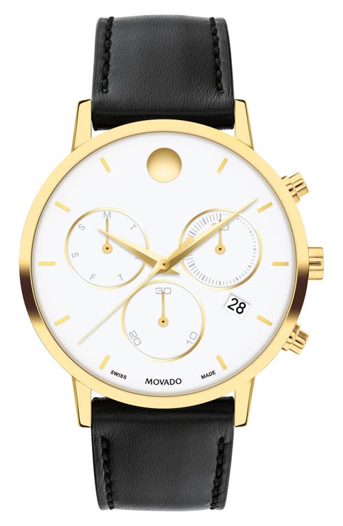 Movado Museum Classic Chronograph Bracelet Watch, 42mm in Black/White at Nordstrom
