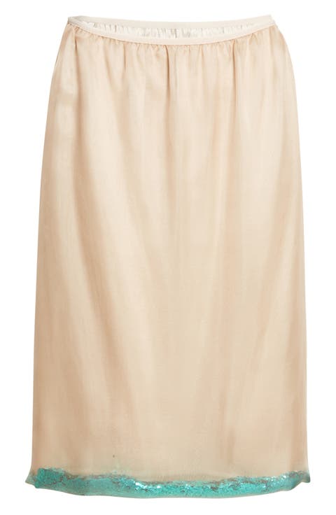 Sidney Glitter Hem Sheer Silk Skirt