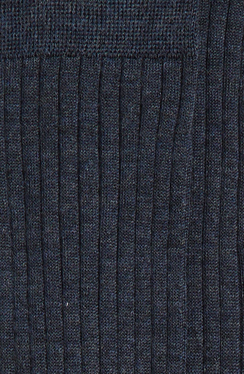 Canali Ribbed Cashmere & Silk Dress Socks, Alternate, color, 