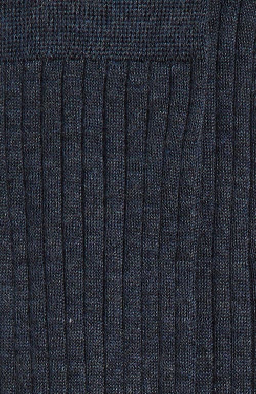 Canali Ribbed Cashmere & Silk Dress Socks In Blue