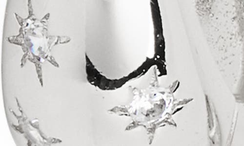 Sterling Forever Cullen Cubic Zirconia Star Hoop Earrings In Silver