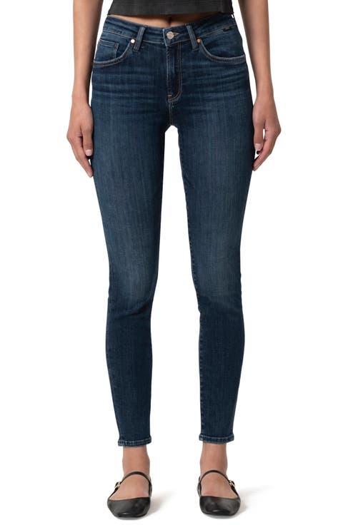 Tess High Waist Ankle Skinny Jeans (Dark Brushed Flex Blue)