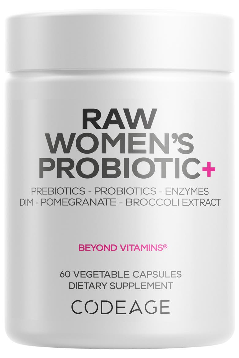 Raw Women's Probiotics + Prebiotics Supplement, Main, color, White