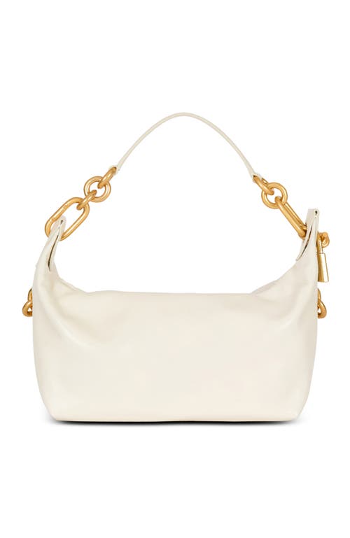 Balmain Medium Sync Bag In Calfskin Leather In White