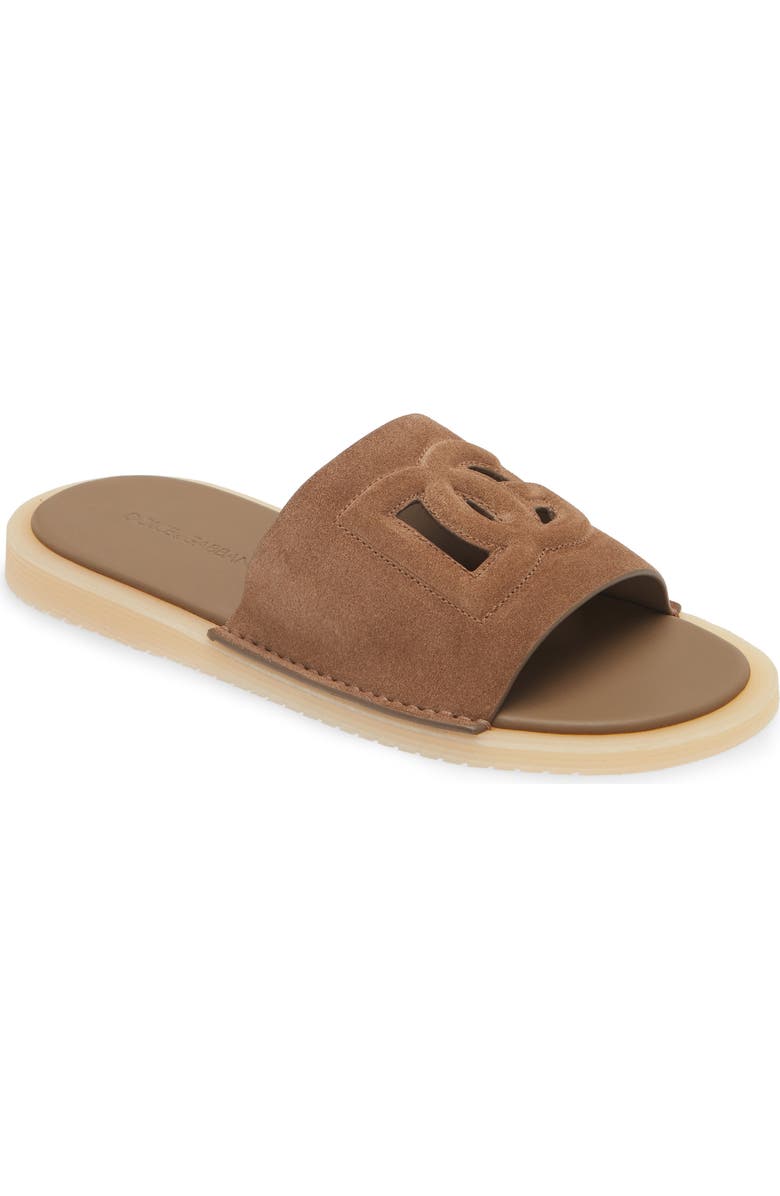 Dolce&Gabbana Crosta Slide Sandal, Main, color, 80024-Nocciola