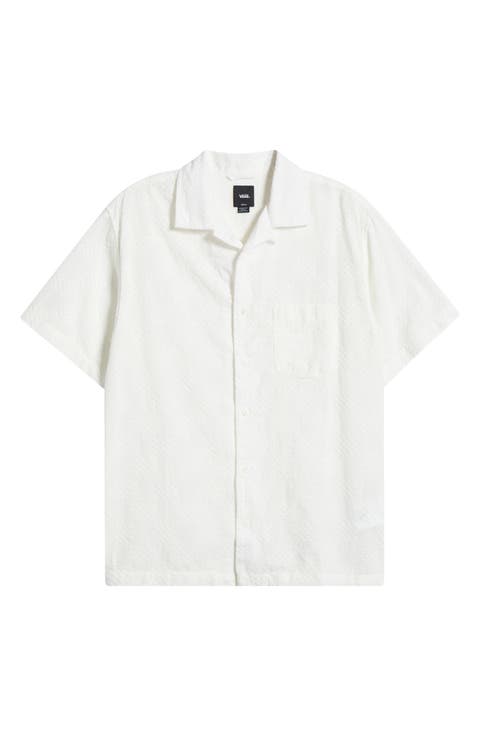 Wayside Cotton Eyelet Short Sleeve Button-Up Shirt
