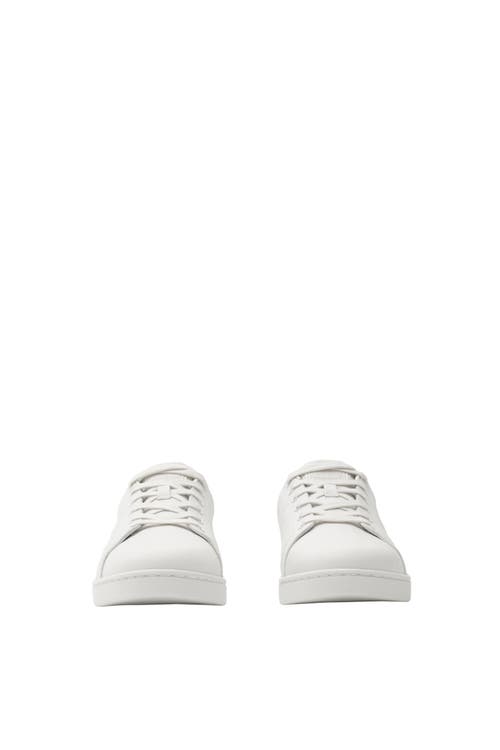Burberry Embossed Check Leather Set Sneakers In White