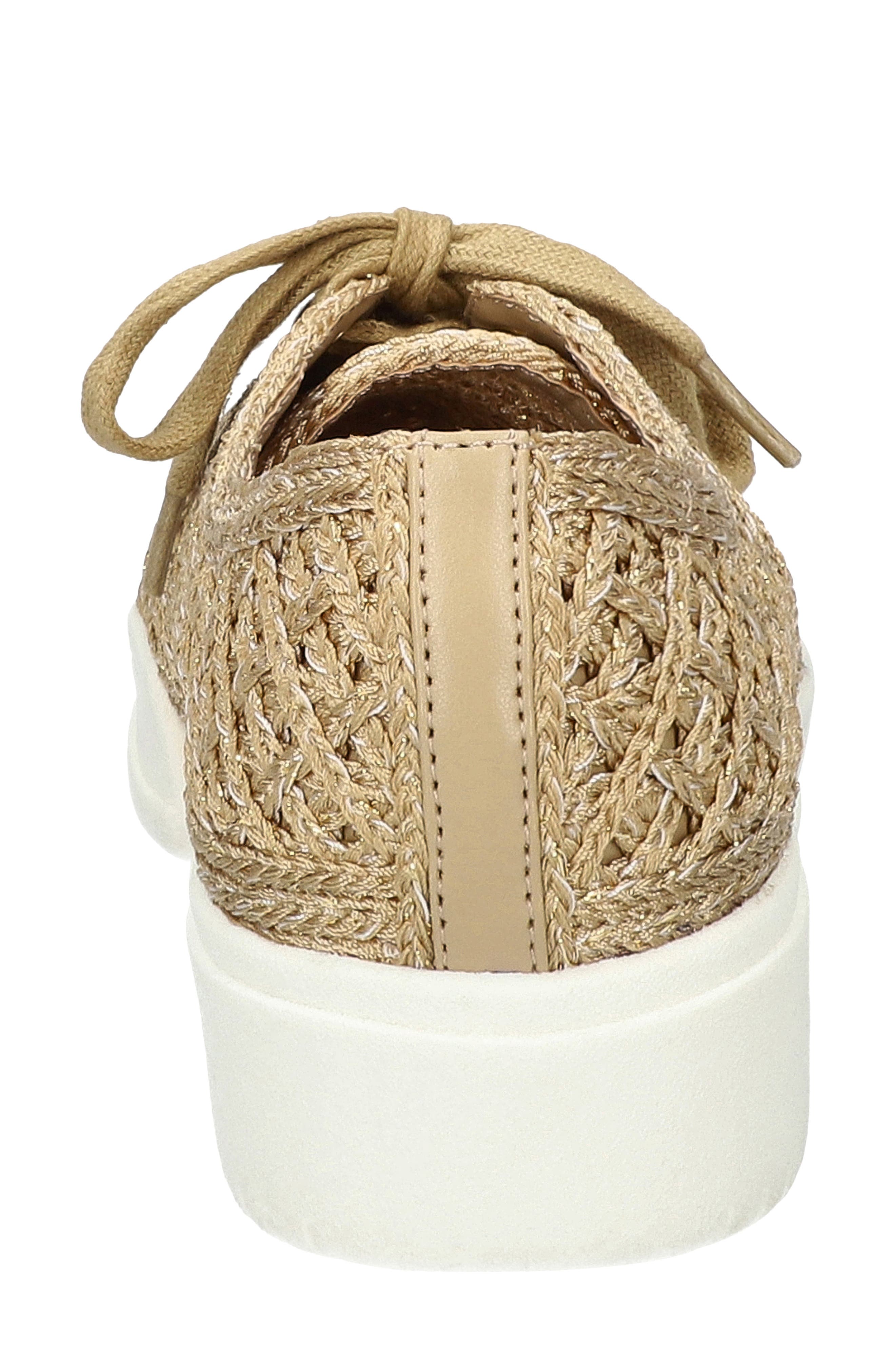 Abagale Lace Platform Sneaker, Alternate, color, GOLD RAFFIA