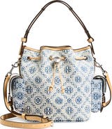 Tory Burch T Monogram Denim Bucket Bag