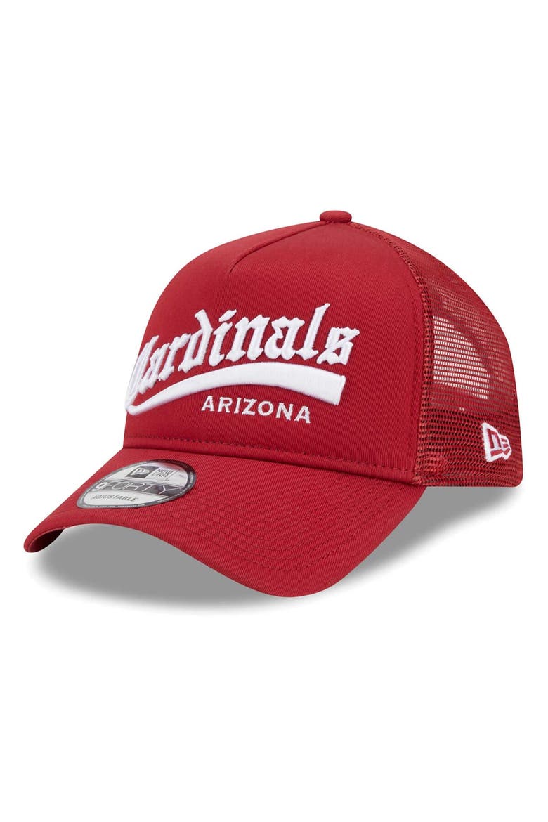 Men's New Era Cardinal Arizona Cardinals Caliber Trucker 9FORTY Adjustable Hat, Main, color, Cardinal