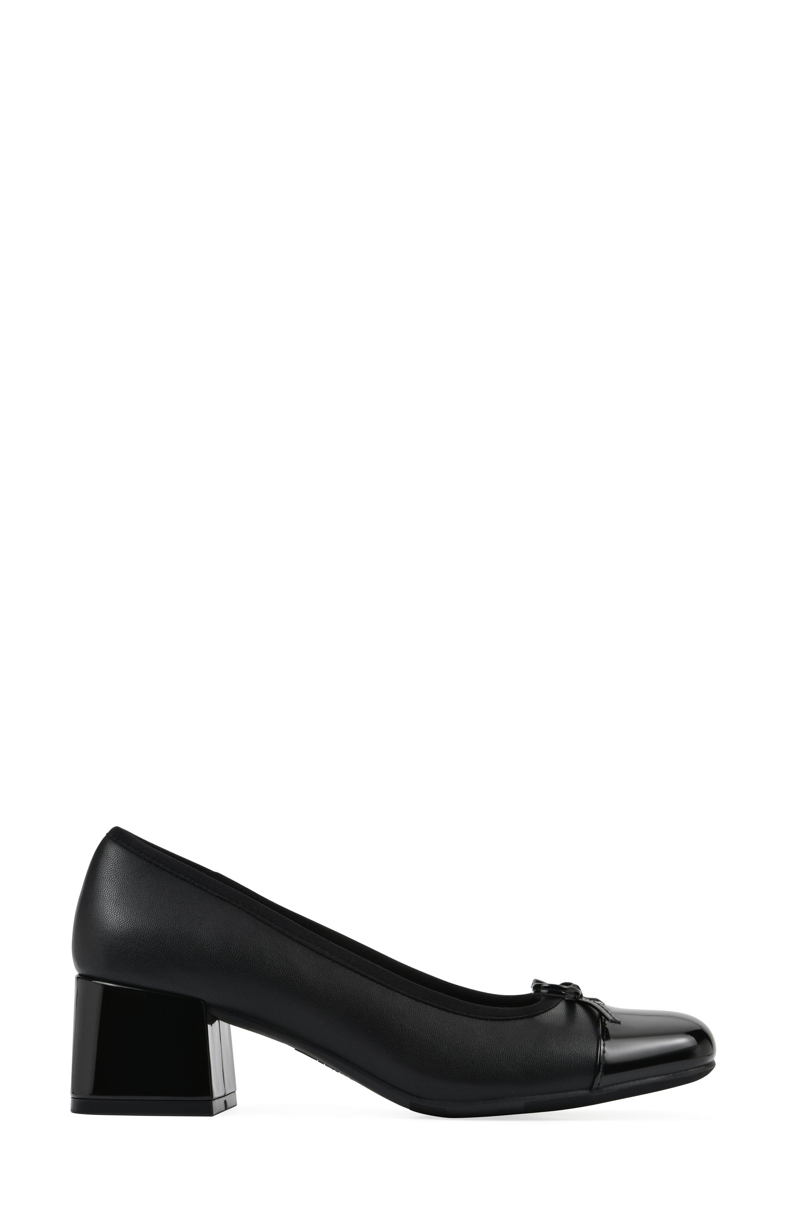 White Mountain Footwear Lately Round Toe Pump, Alternate, color, Black Black Smooth Multi