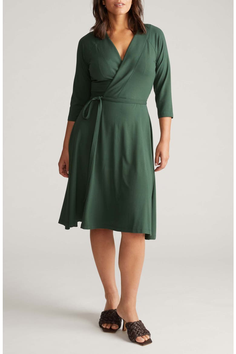 The Divine Jersey Wrap Dress, Main, color, DARK GREEN