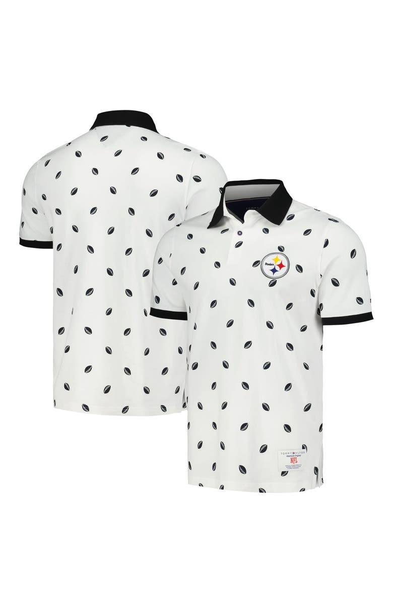 Tommy Hilfiger Men's Tommy Hilfiger White Pittsburgh Steelers Bryce Pique Polo, Main, color, 