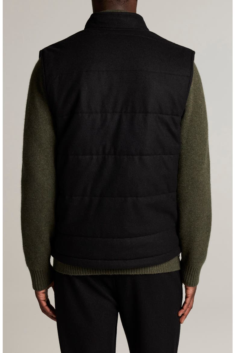 Tailored Wool Blend Puffer Vest, Alternate, color, BLACK