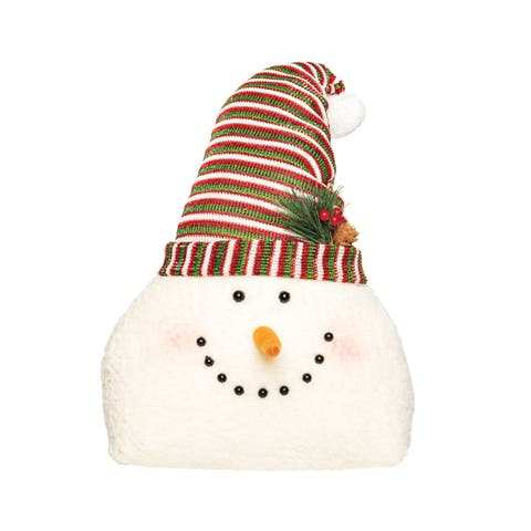 Snowman W/Stripe Hat Decorative Figurine