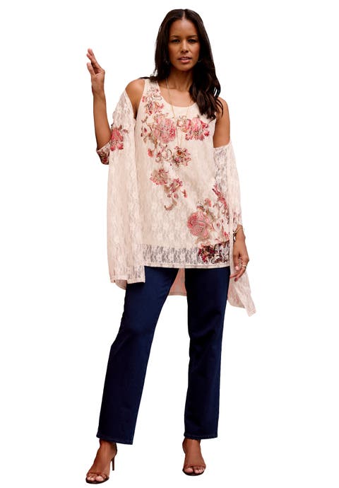 Printed Lace Tank