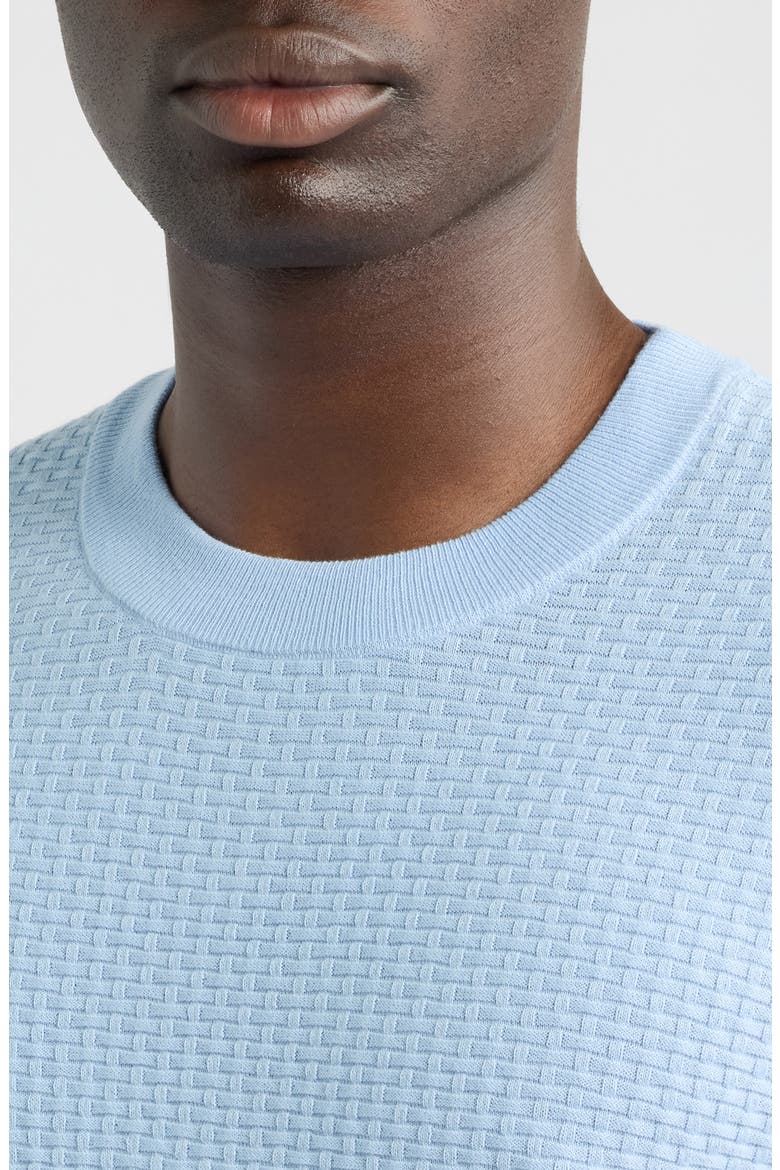 H-Nilton Short Sleeve Basket Weave Cotton Sweater, Alternate, color, LIGHT PAST/ BLUE