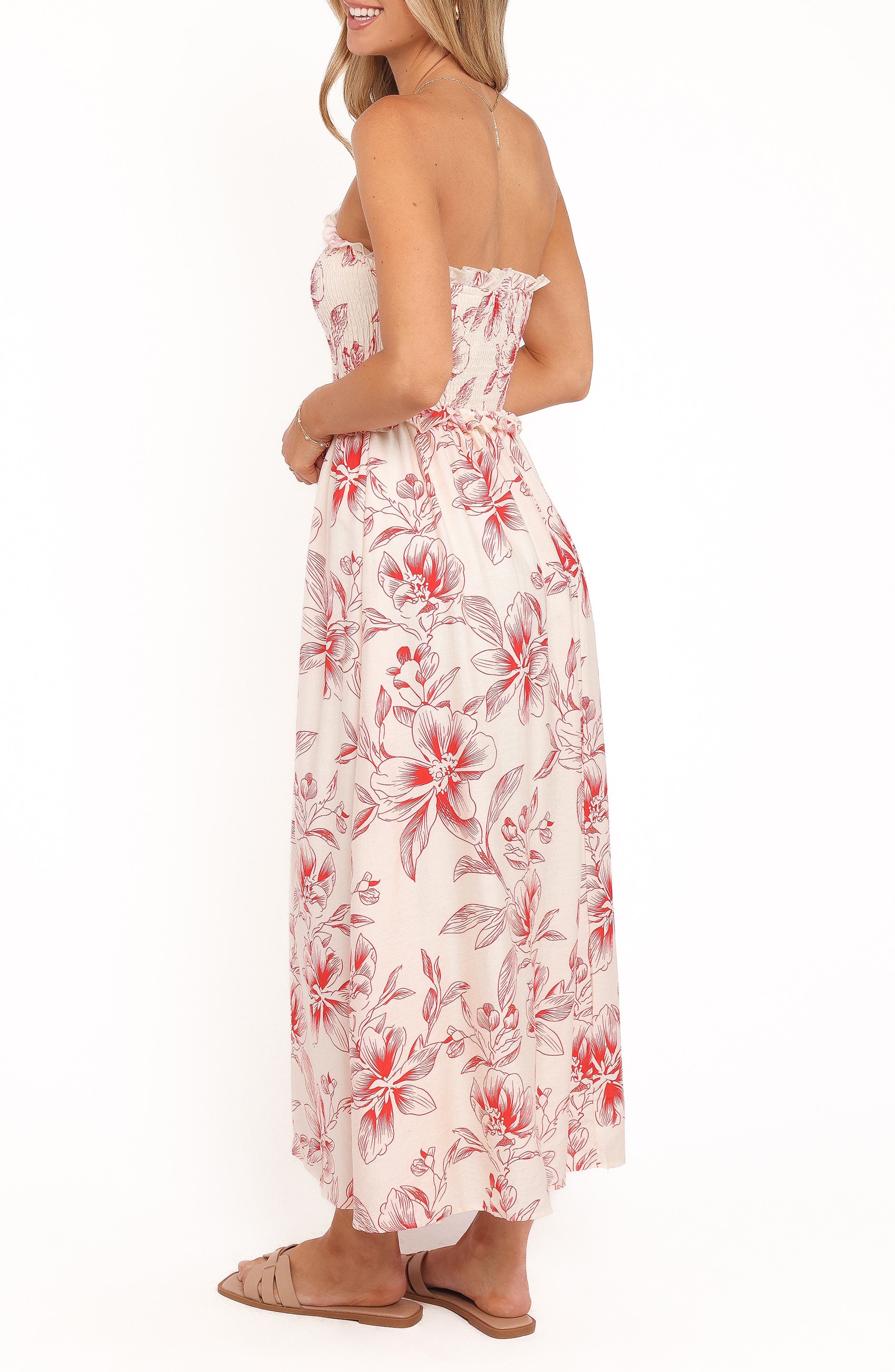 Aviana Floral Print Strapless Midi Dress - image 2