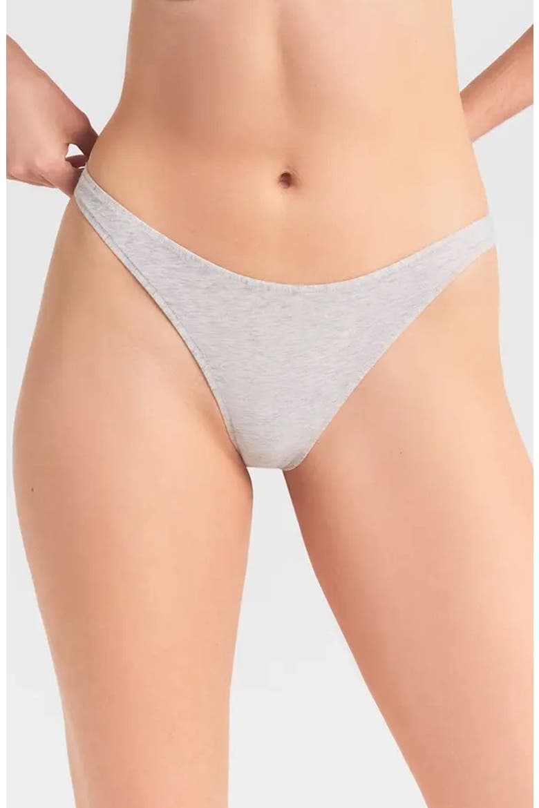 Everyday Cotton Thong, Main, color, LIGHT HEATHER GREY