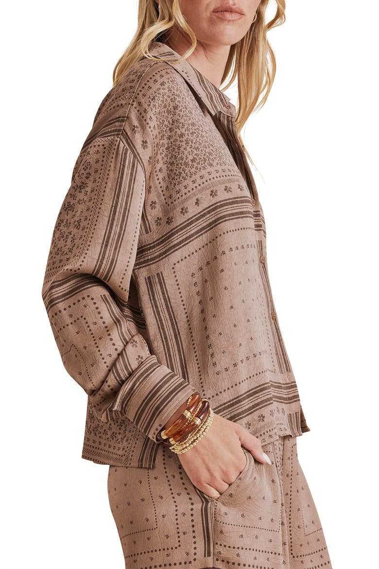 Clara Button-Up Shirt, Alternate, color, TAUPE